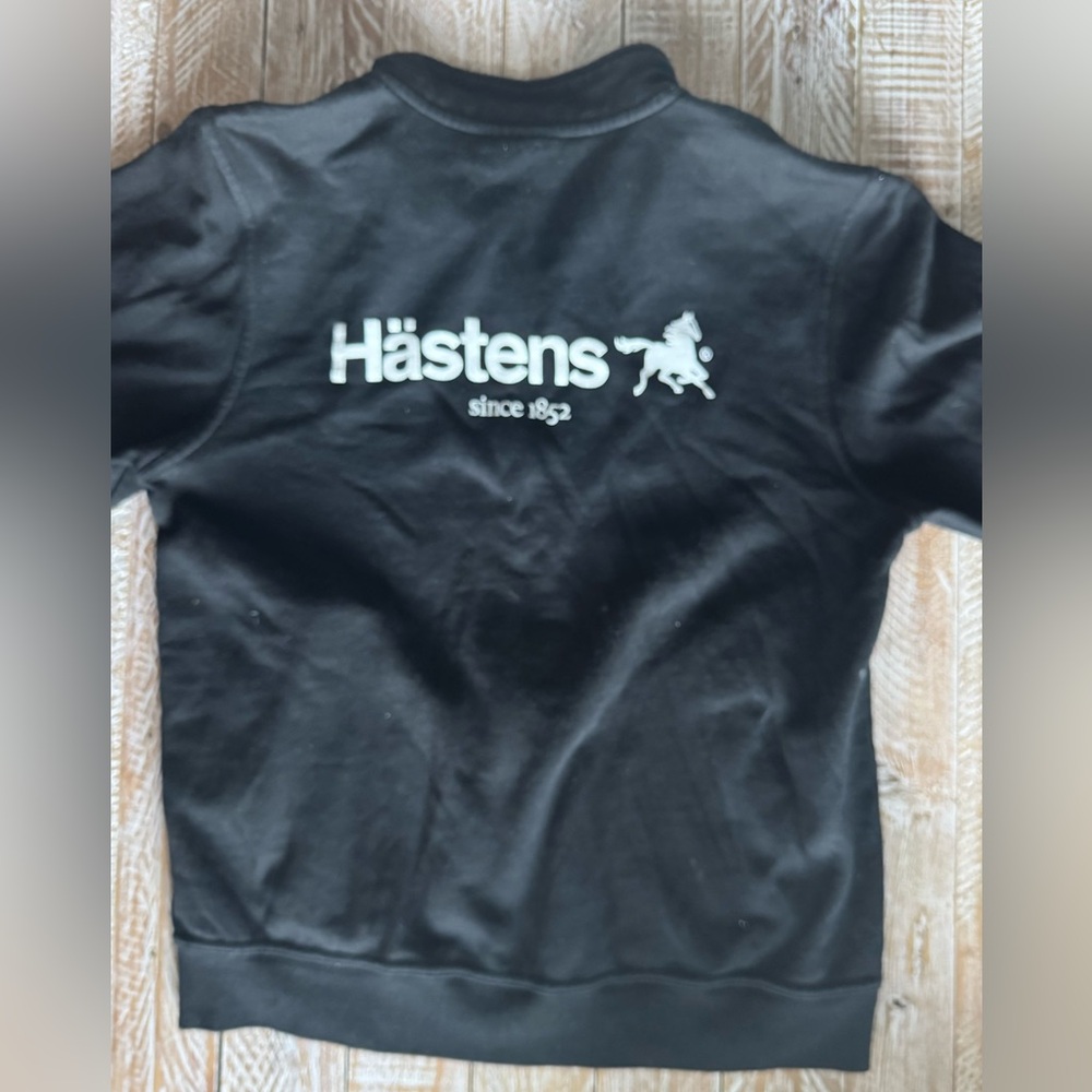🐴Hästens Full-Zip Jacket Black ~Size S ~Iconic Horse Logo🐴